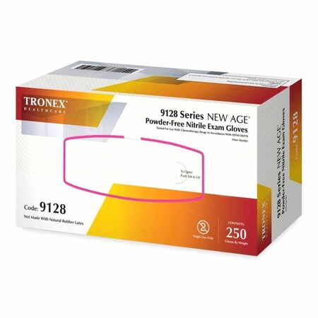 New Age 9128 Series Disposable Gloves, Nitrile, Powder-Free, L, 250 PK, Violet Blue 9128-30